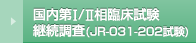 国内第Ⅰ/Ⅱ相臨床試験継続調査(JR-031-202試験)